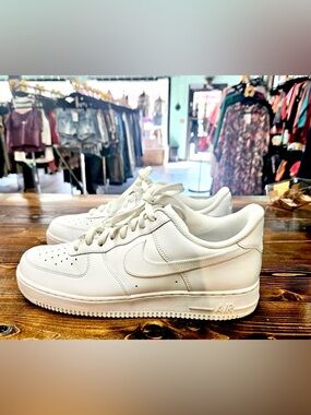 Nike Air Force 1 White Low-Top Leather Sneakers